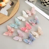 Sweet milkshake! Colorful Double-layer butterfly shark hairpin! A high-end textured back-styled hair clip headpiece for women details Picture